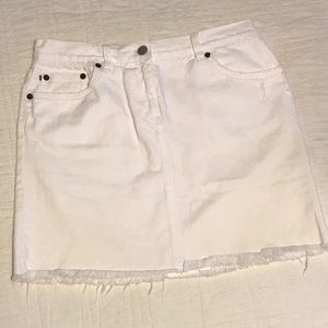 J. Crew Cut white denim Skirt